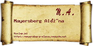 Mayersberg Aléna névjegykártya